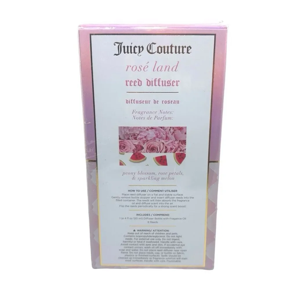 Juicy Couture Rosé Land Reed Diffuser - Peonies, Rose Petals, Sparkling Melon